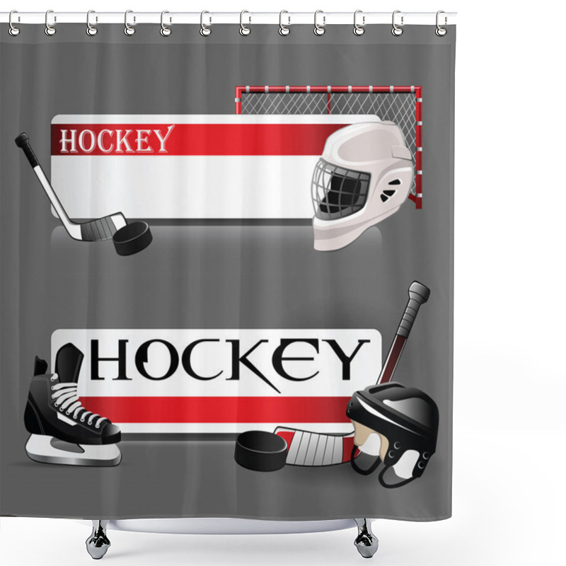 Personality  Hockey Icons Shower Curtains