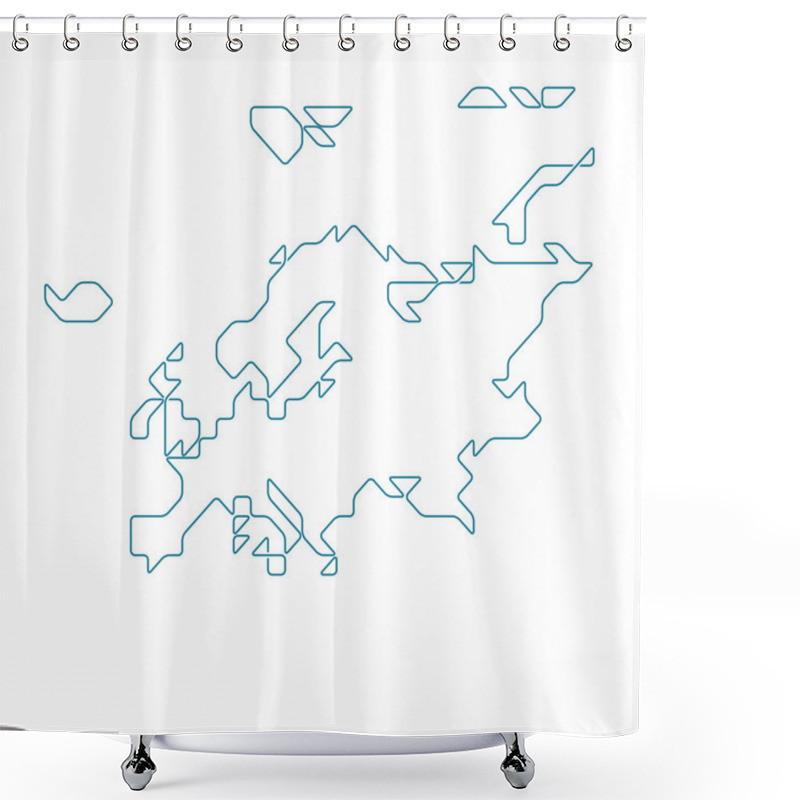 Personality  Europe Including A Part Of Russia Map Shower Curtains