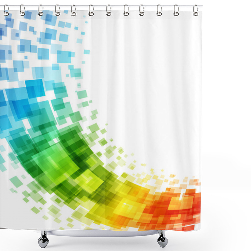 Personality  Abstract Geometric Squares Lines Vector Background. Shower Curtains