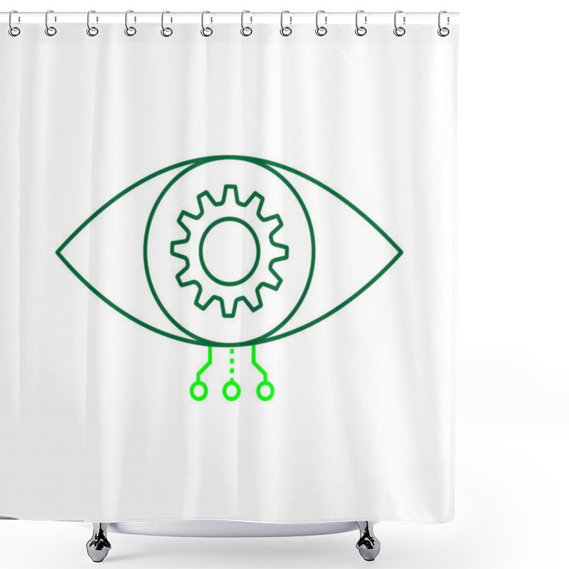 Personality  AI Computer Vision Eye For Smart Systems Vector Icon Design, Vision, Object Detection, Visual Intelligence Shower Curtains