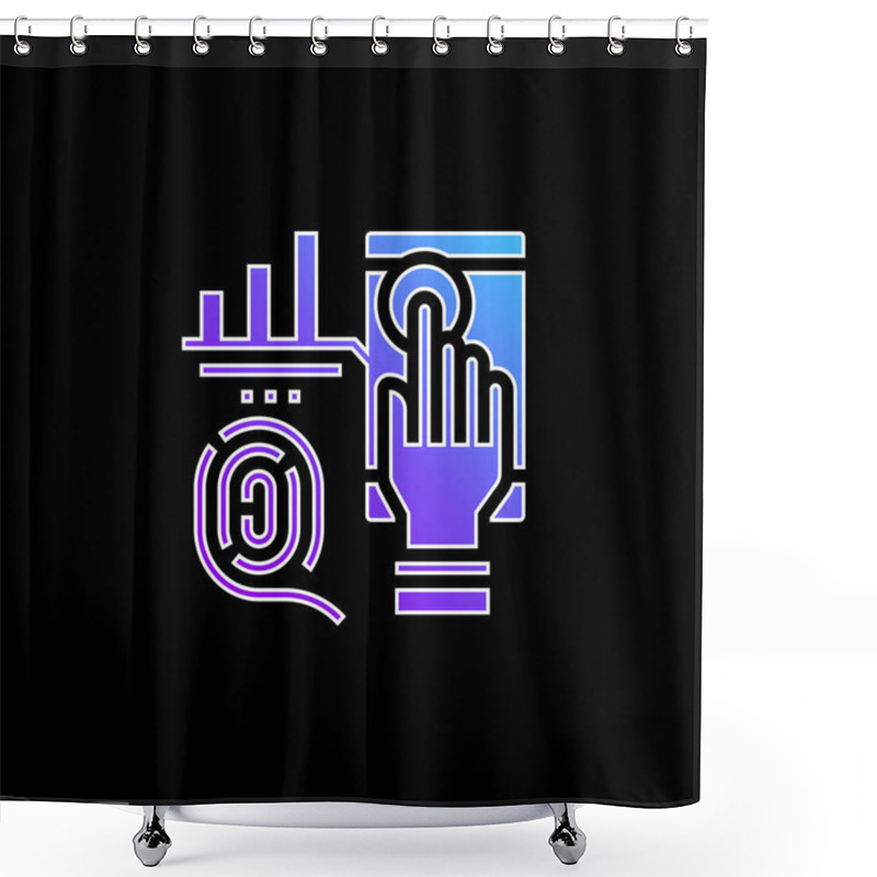 Personality  Biometric Blue Gradient Vector Icon Shower Curtains