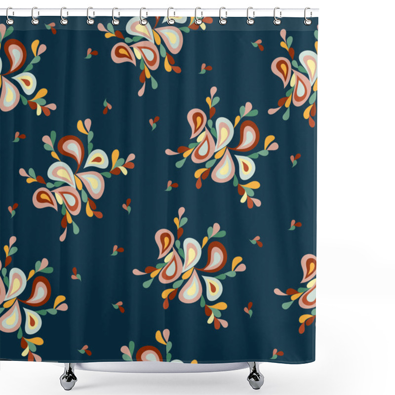 Personality  Petals Retro Pattern Abstract Illustration Shower Curtains