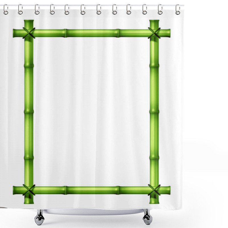 Personality  Green Bamboo Frame Shower Curtains