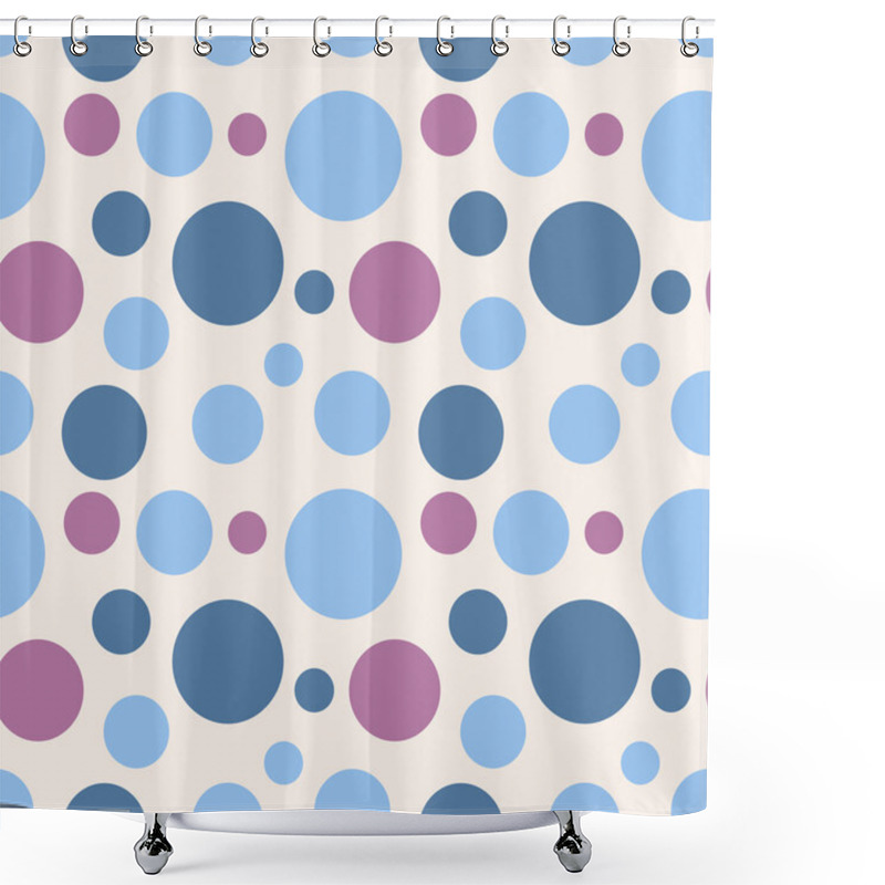 Personality  Seamless Polka Dot Pattern In Retro Style. Shower Curtains