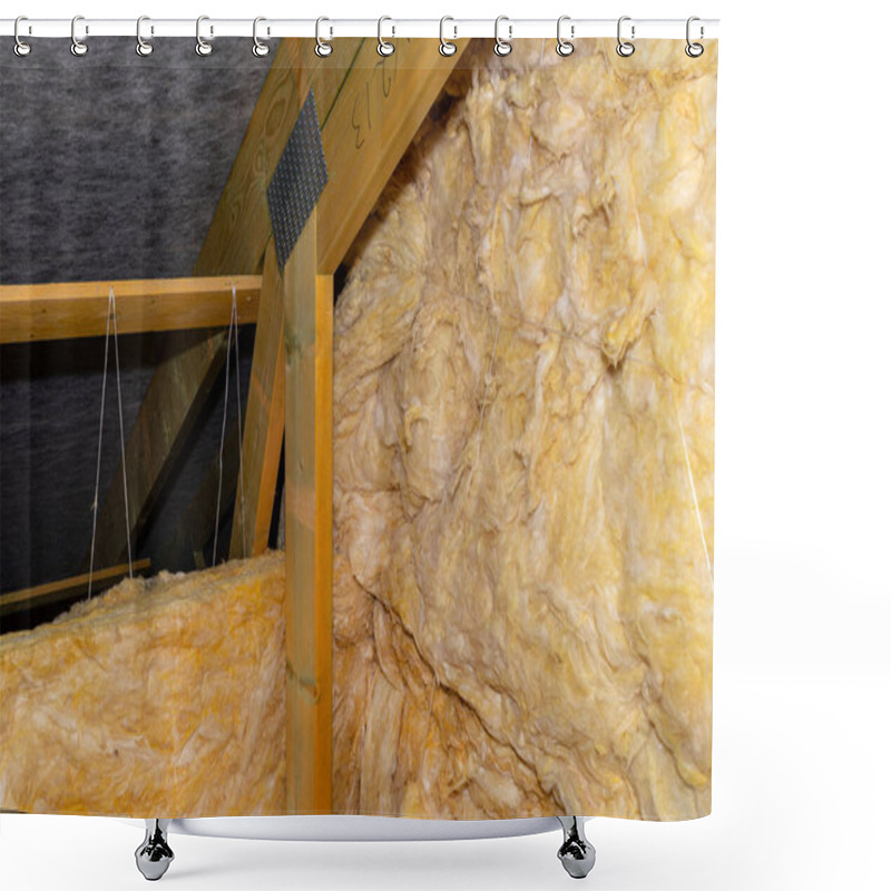 Personality  Insulation Of Walls And Ceiling In The Attic Made Of Mineral Wool Between Trusses, Tied With Polypropylene String. Shower Curtains