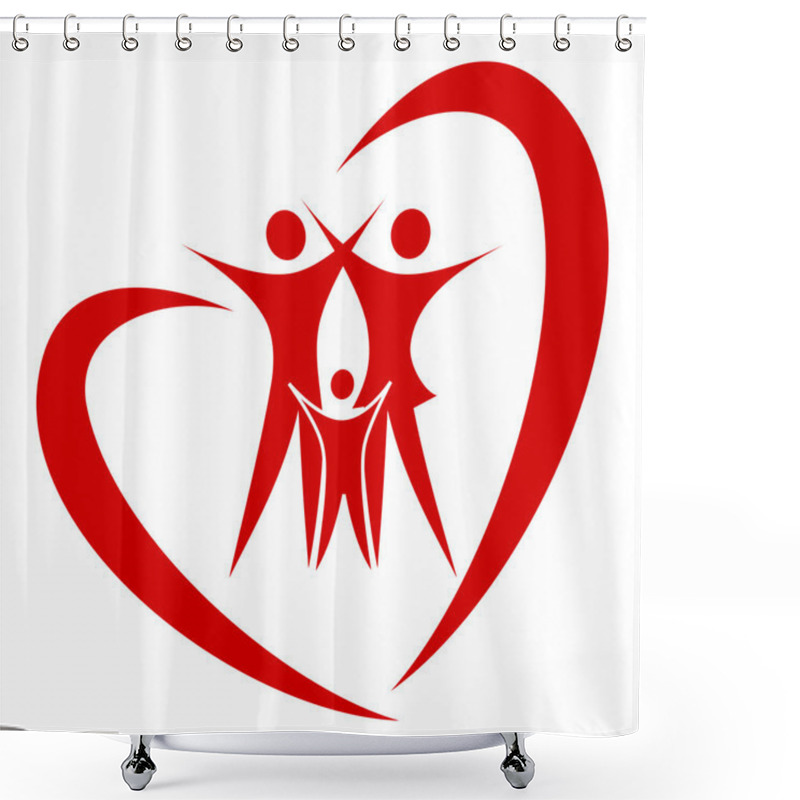 Personality  Heart Family Vector Shower Curtains