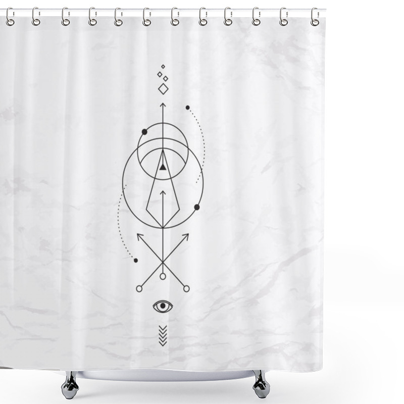 Personality  Geometric Abstract Mystic Symbol Shower Curtains