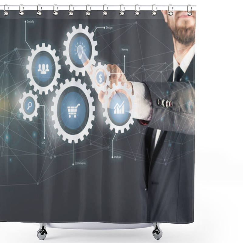 Personality  Businessman Pointing With Finger Shower Curtains