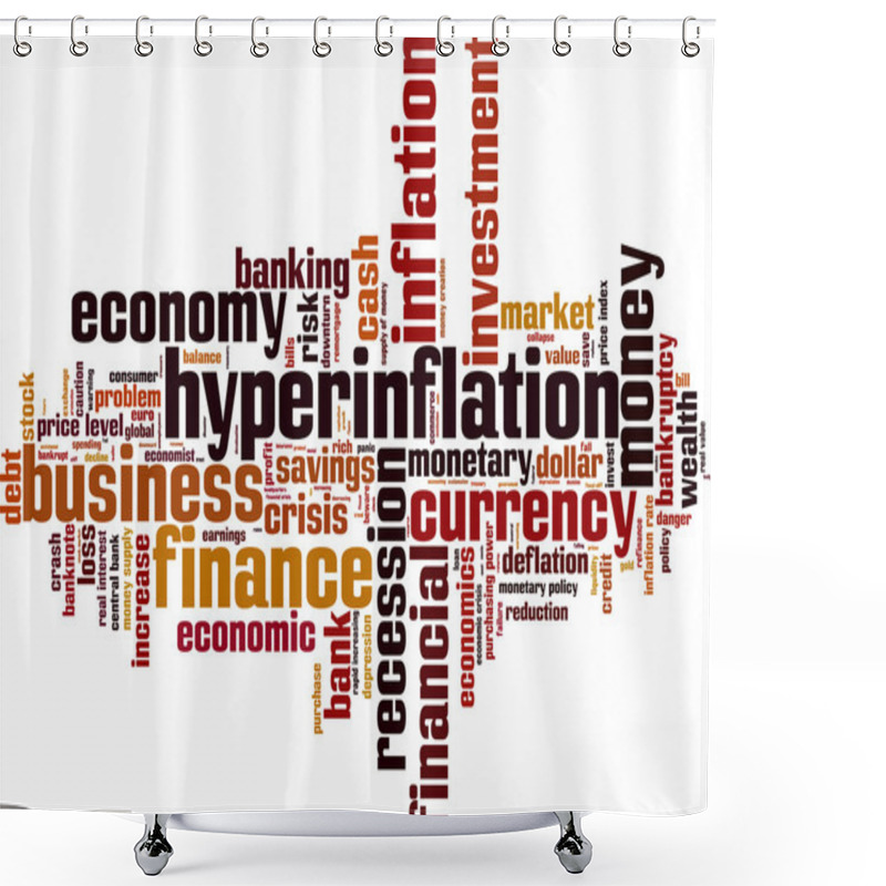 Personality  Hyperinflation Word Cloud Shower Curtains