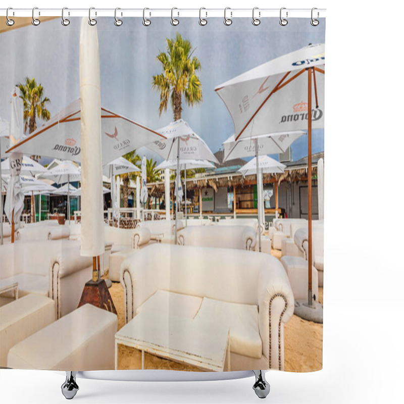 Personality  Cape Town, South Africa - May 12, 2022: Grand Africa Cafe And Beachfront Bar And Restaurant Shower Curtains