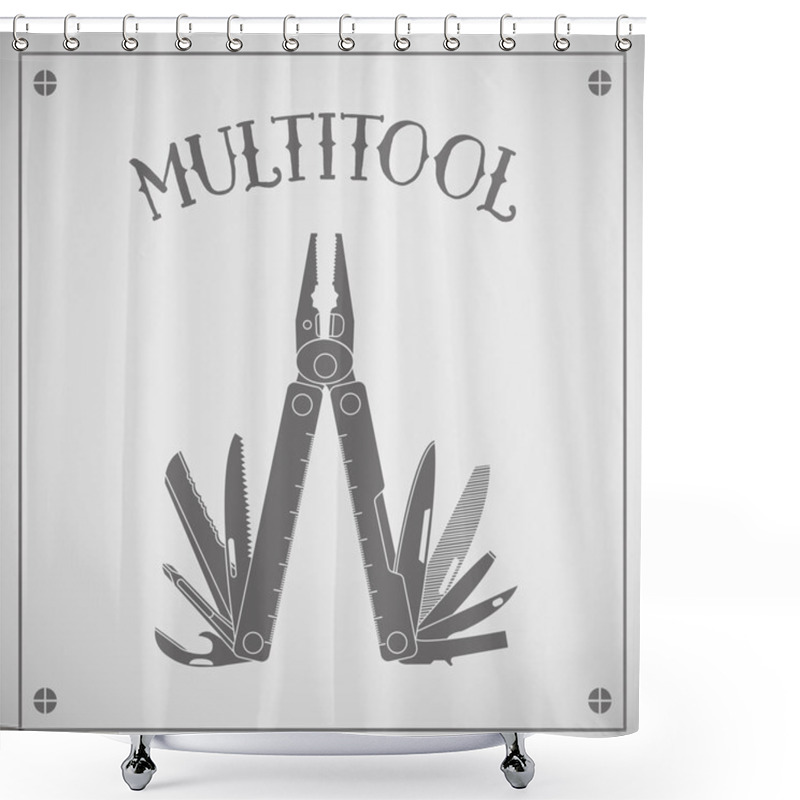 Personality  Multifunctional Tool. Isolated Shower Curtains