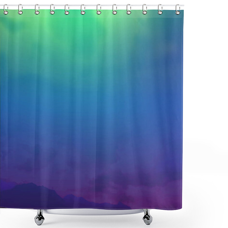 Personality  Beatiful Sky With Nordic Shine. Aurora Borealis Landscape Shower Curtains