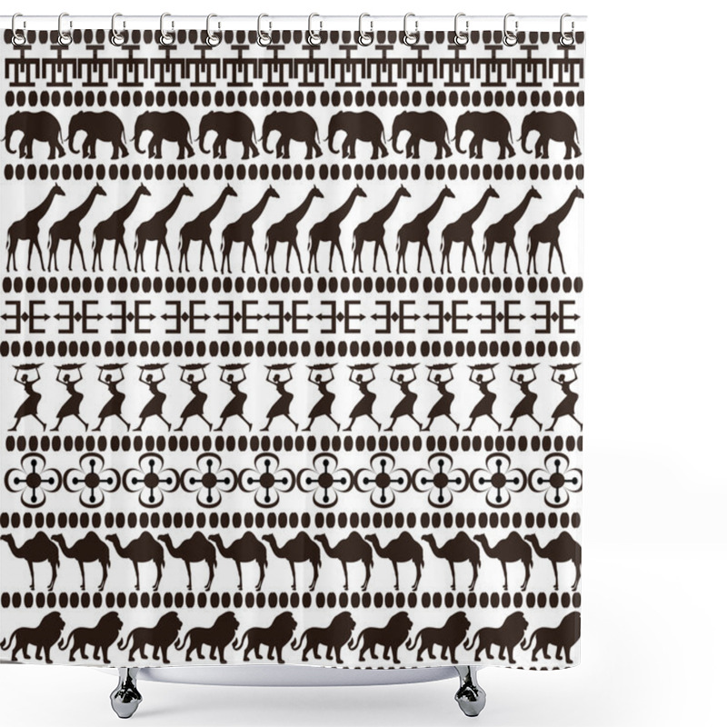 Personality  Brown Ethnic Motifs Shower Curtains