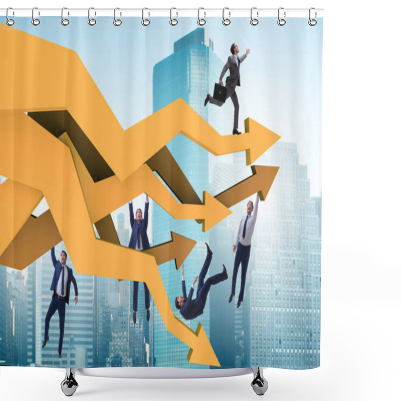 Personality  Businessman In Business Chart Concept Shower Curtains