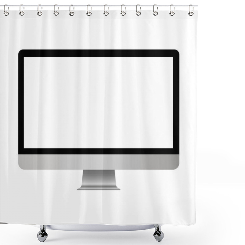 Personality  Gray Computer Monitor With Black Border Shower Curtains