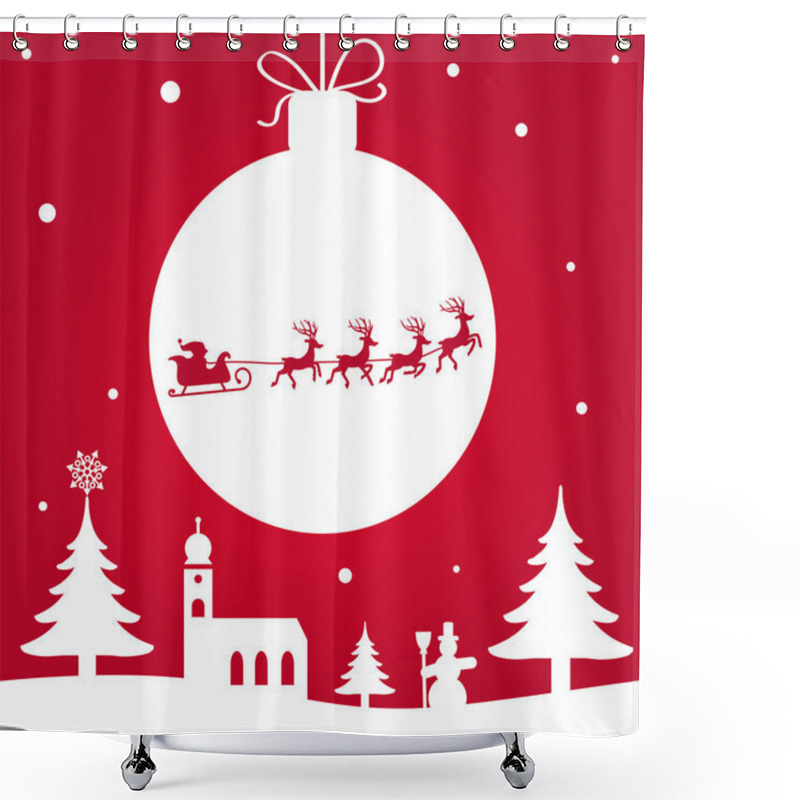 Personality  Silhouette - Christmas Greeting Card Shower Curtains