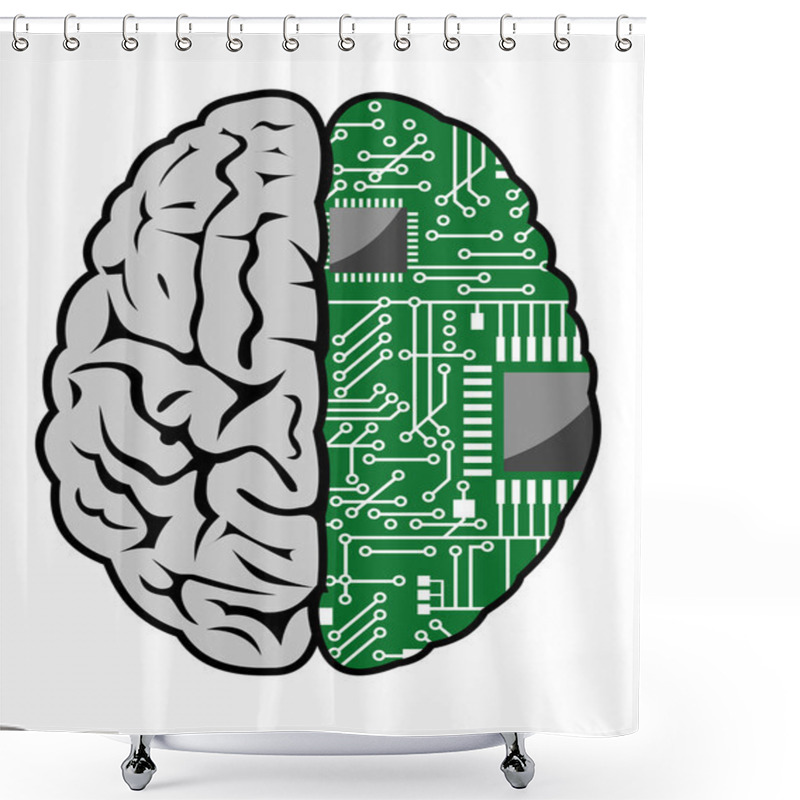 Personality  Brain And Motherboard Shower Curtains