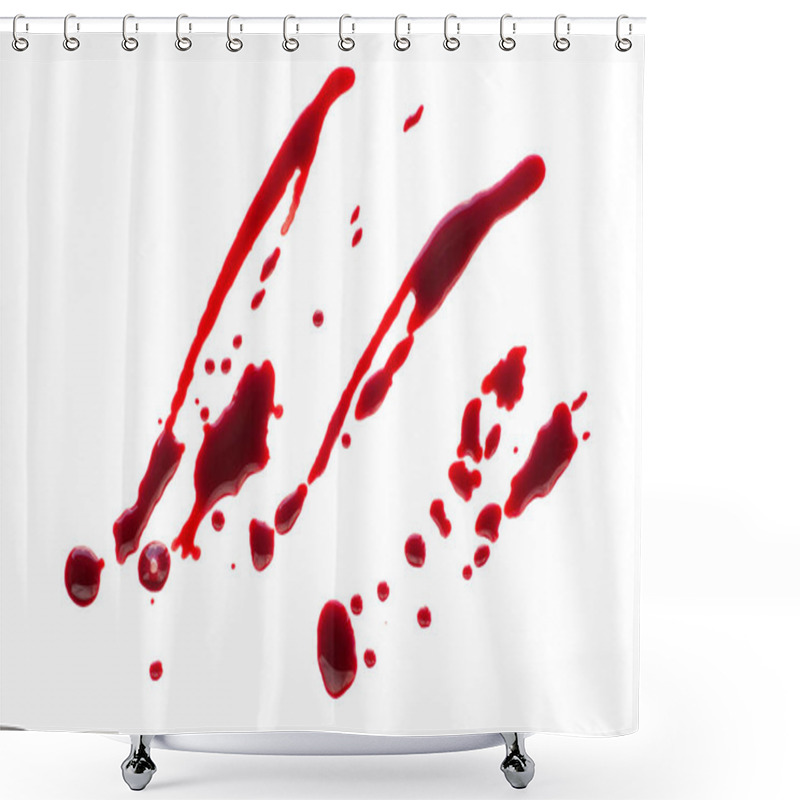 Personality  Blood Drops Set. Isolated On White Shower Curtains