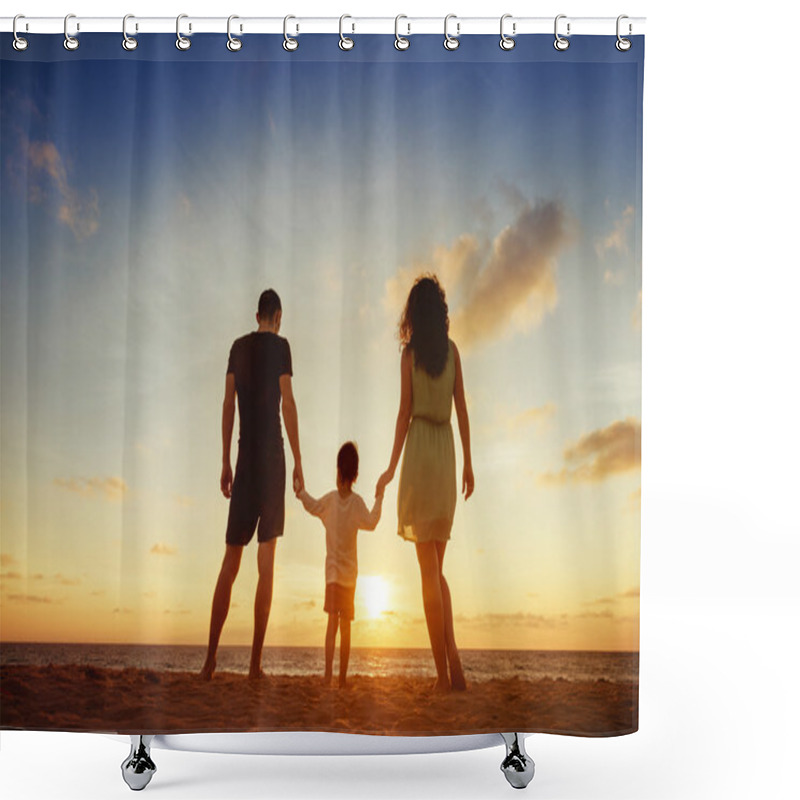 Personality  Family Standing On Sunset Shower Curtains