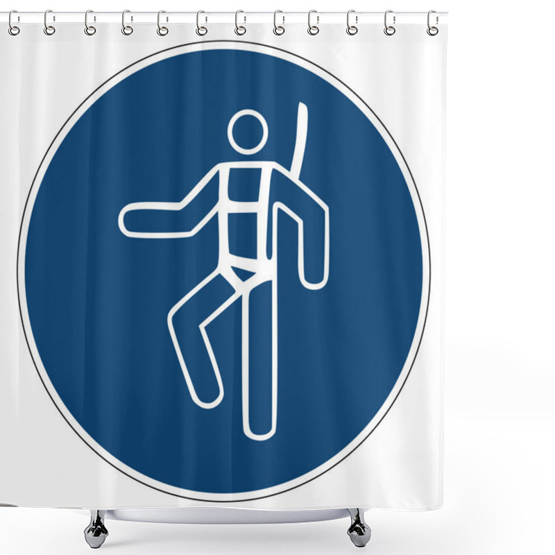 Personality  Mandatory Action Sign,USE SAFETY HARNESS Shower Curtains