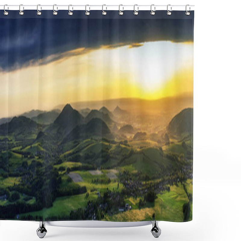 Personality  Landscape At Sunset Shower Curtains