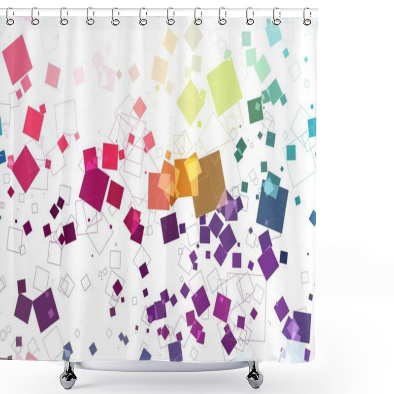 Personality  Seamless Pattern Of Squares On A White Background Shower Curtains