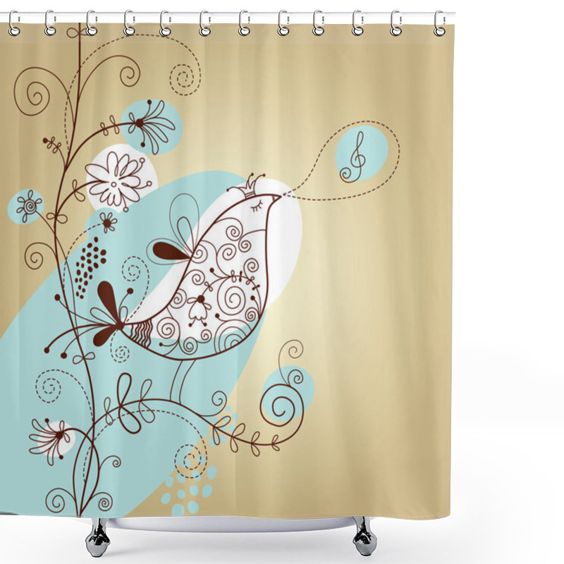 Personality  Singing Bird Shower Curtains