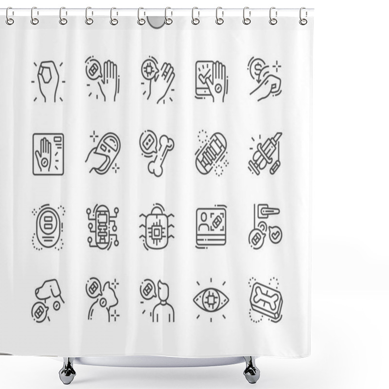 Personality  Chiping Well-crafted Pixel Perfect Vector Thin Line Icons 30 2x Grid For Web Graphics And Apps. Simple Minimal Pictogram Shower Curtains