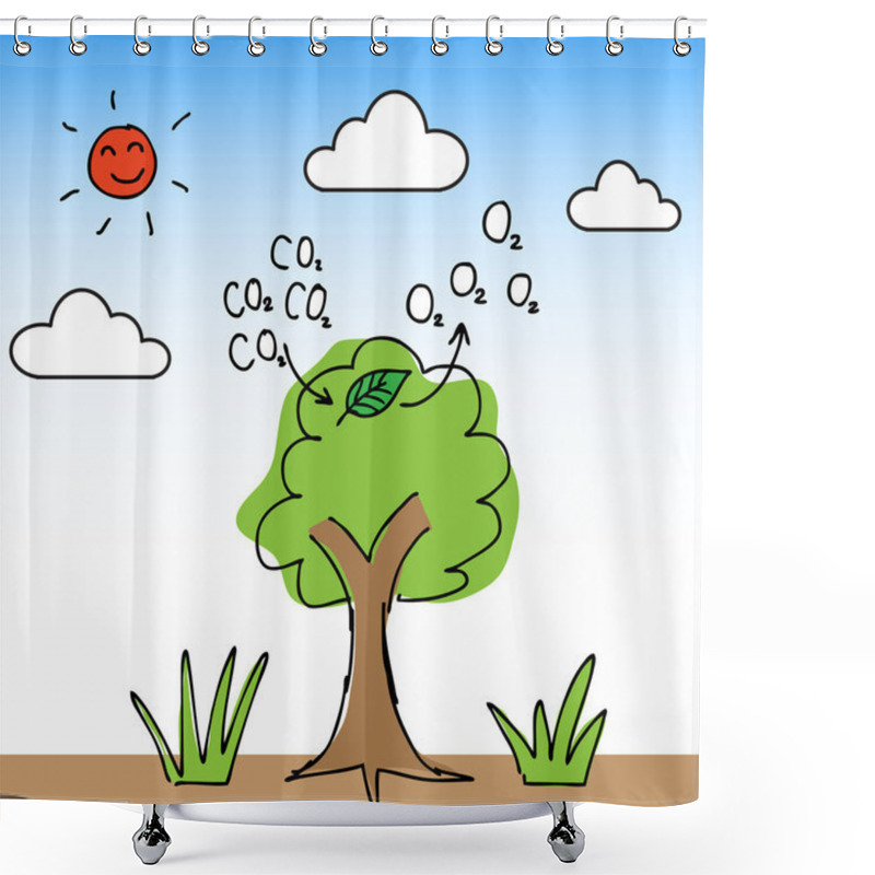 Personality  Oxygen Tree Shower Curtains