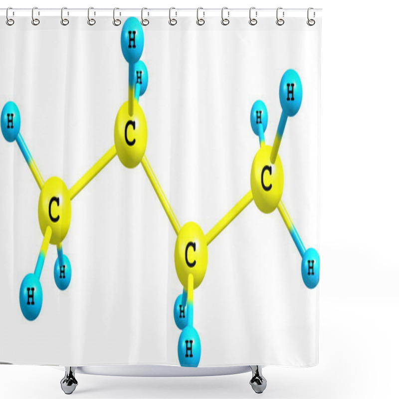 Personality  Molecular Structure Of Butane On White Shower Curtains