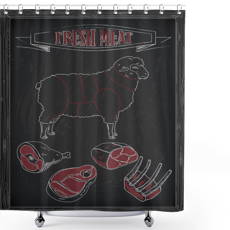 Personality  Beautiful Sheep And Cutting Meat Scheme Shower Curtains