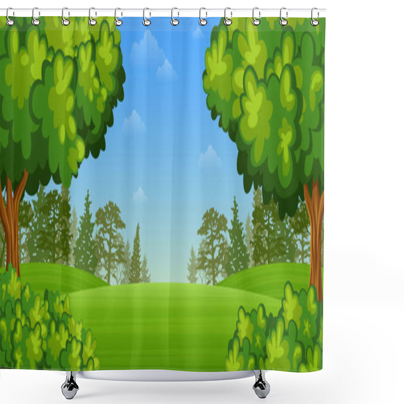 Personality  Beautiful Summer Landscape With Street Shower Curtains