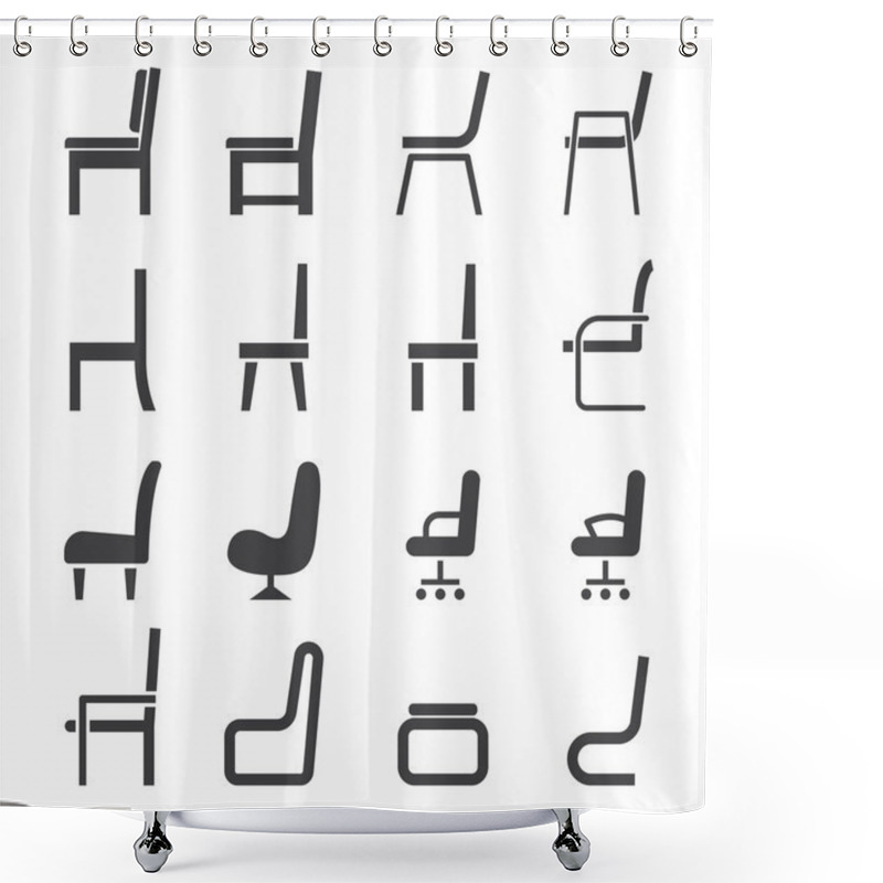 Personality  Chair Icon Shower Curtains