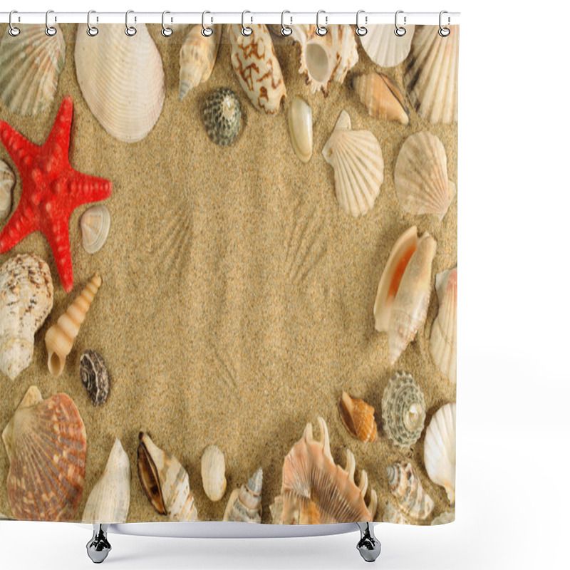 Personality  Seashell Frame Shower Curtains