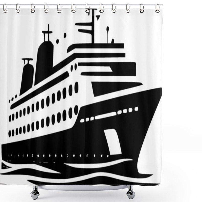 Personality  Cruise - Minimalist And Flat Logo - Vector Illustration Shower Curtains