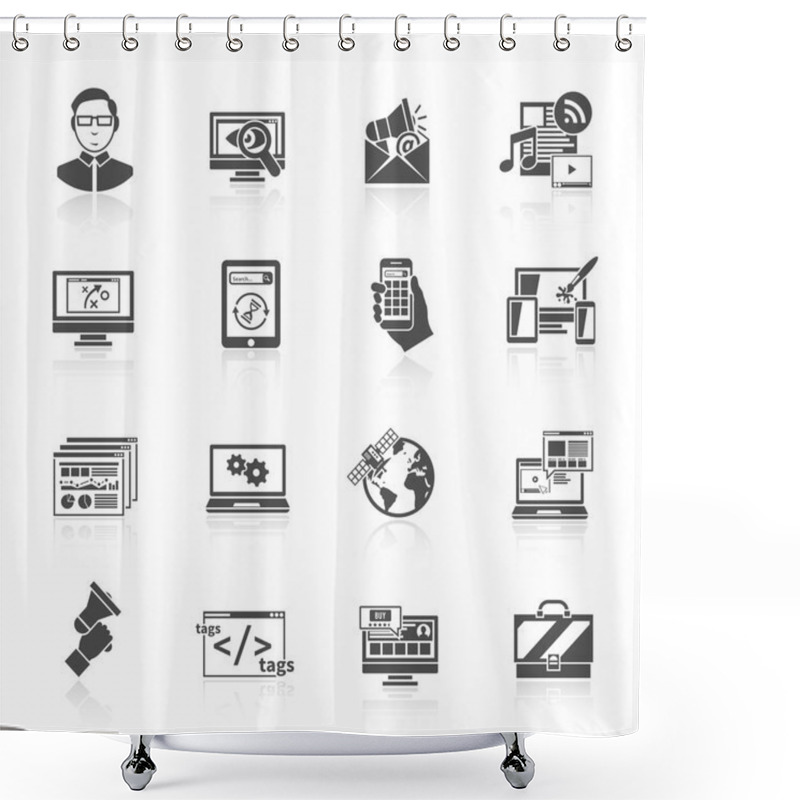 Personality  Seo Internet Marketing Icon Shower Curtains