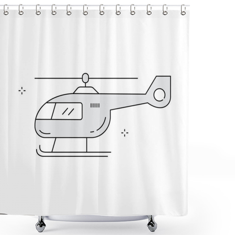 Personality  Chopper Rotor Helicopter Vector Icon Design Shower Curtains