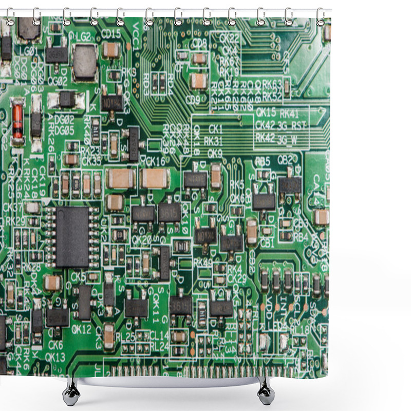 Personality  PCB With Electronic Components Shower Curtains