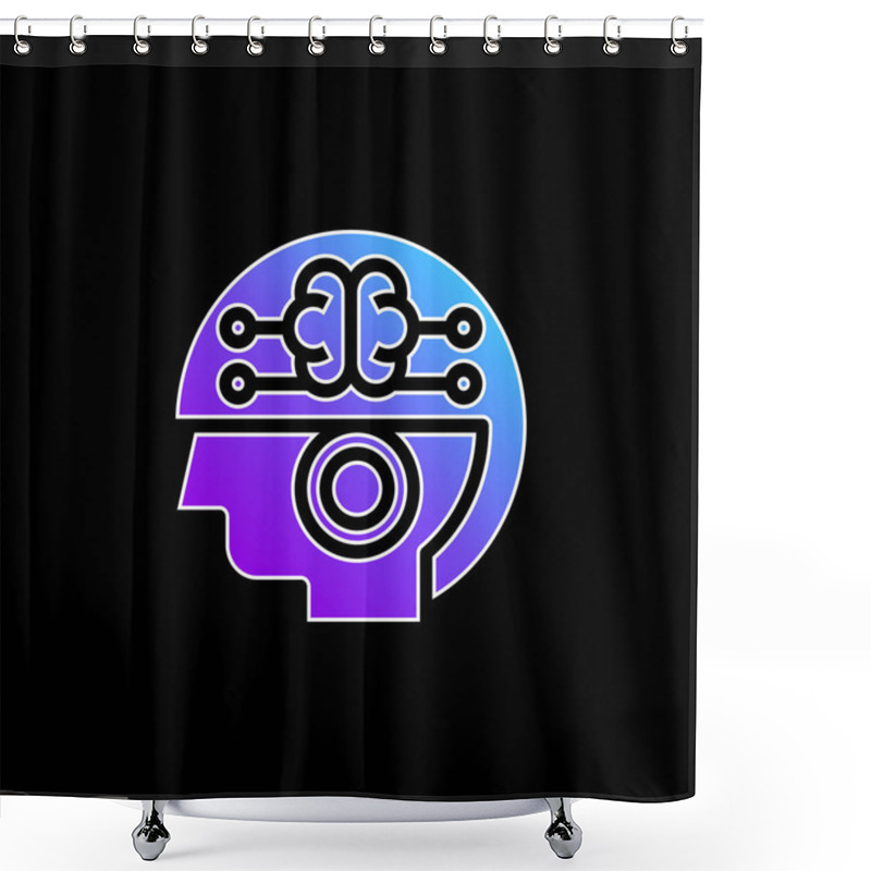 Personality  Brain Blue Gradient Vector Icon Shower Curtains