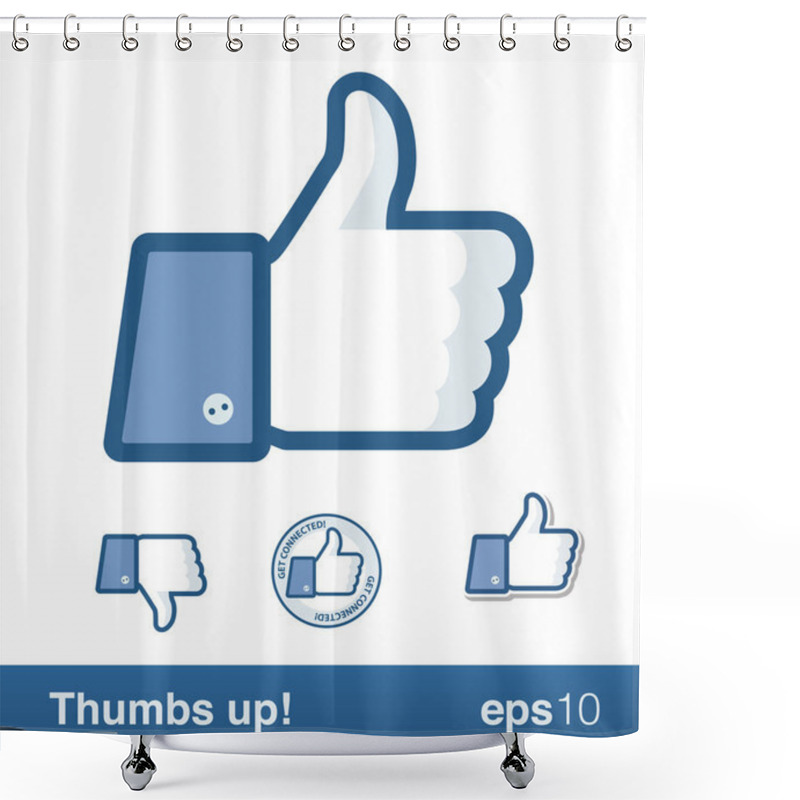 Personality  Social Media Thumb Shower Curtains