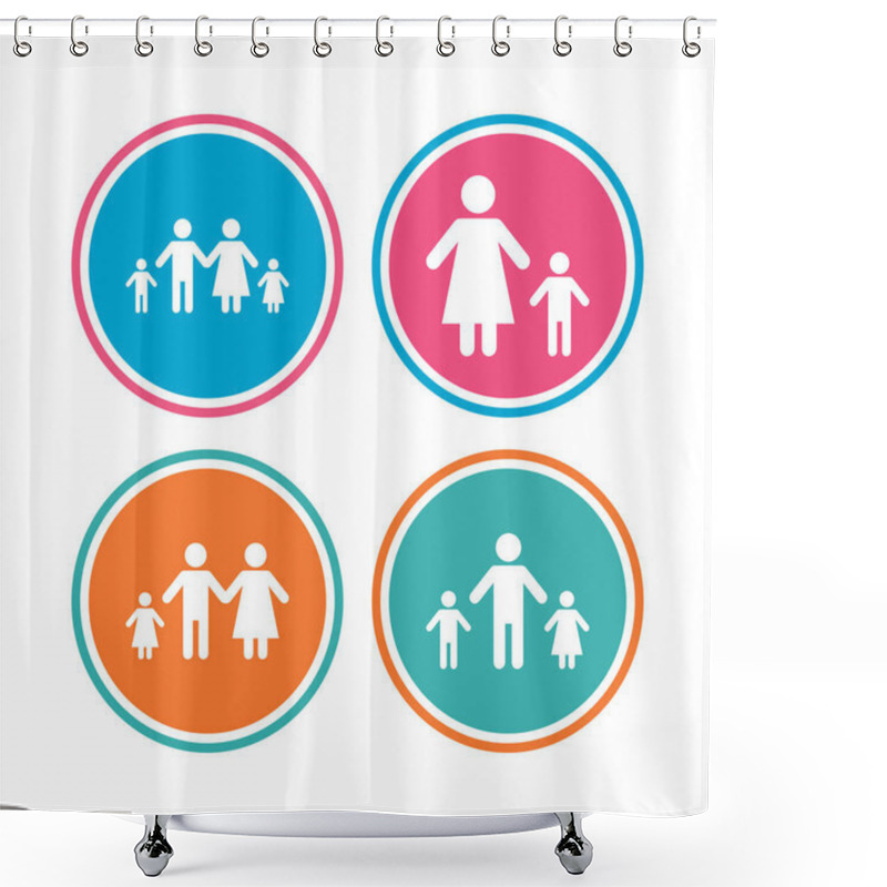 Personality  Family With Children Signs Shower Curtains