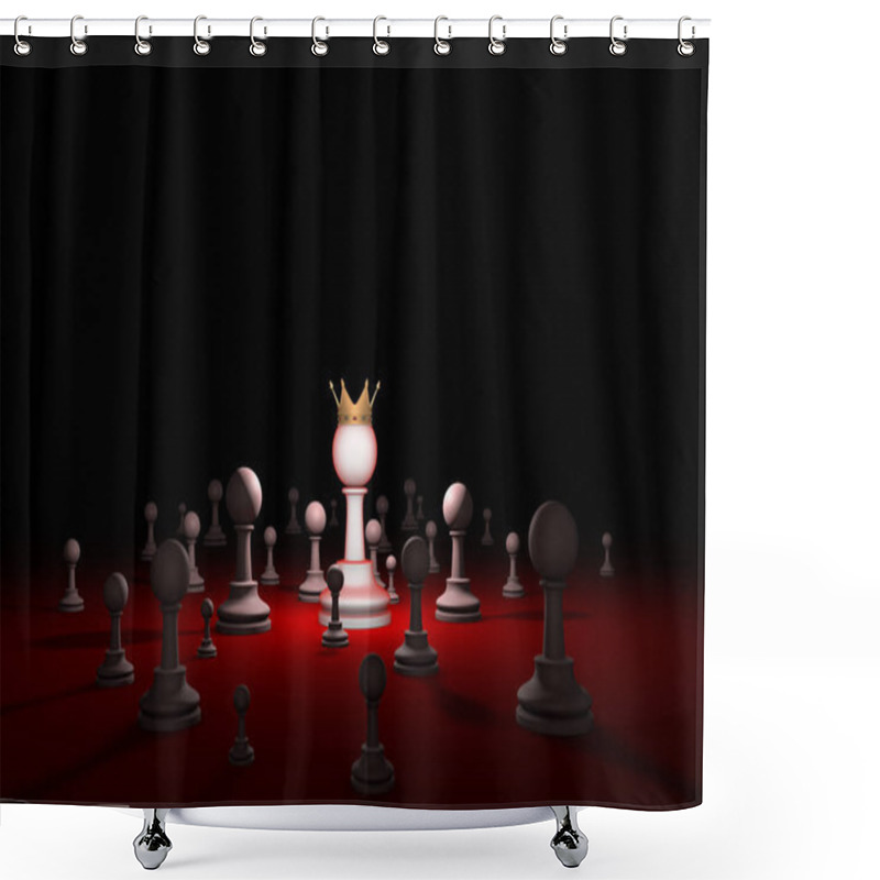 Personality  Secret Society. Sect. Leader (chess Metaphor). 3D Render Illustr Shower Curtains