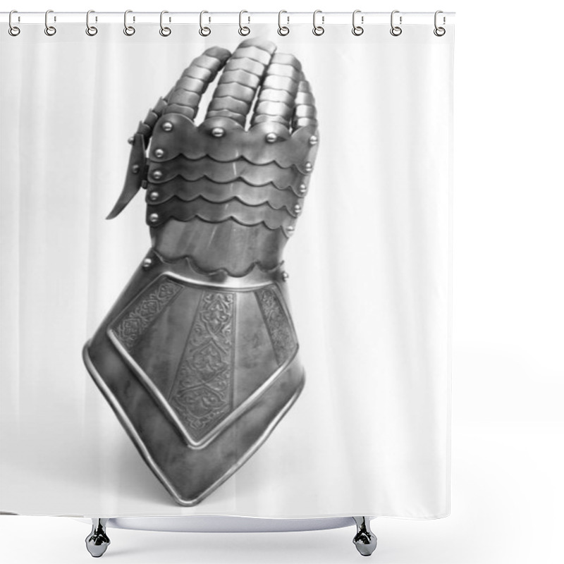 Personality  Close-up Shot Of Metal Gauntlet Shower Curtains