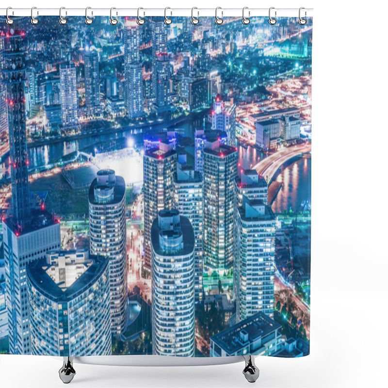 Personality  Night View Seen From The Yokohama Landmark Tower Shower Curtains