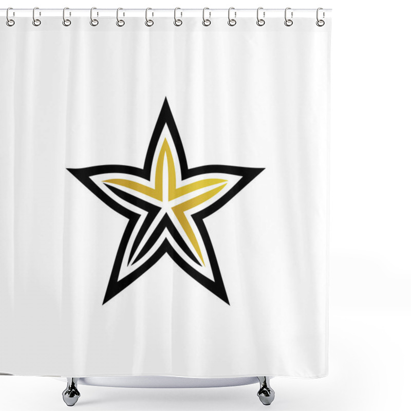 Personality  Modern Abstract Star Icon Design On A Minimal White Background Vector Illustration Shower Curtains