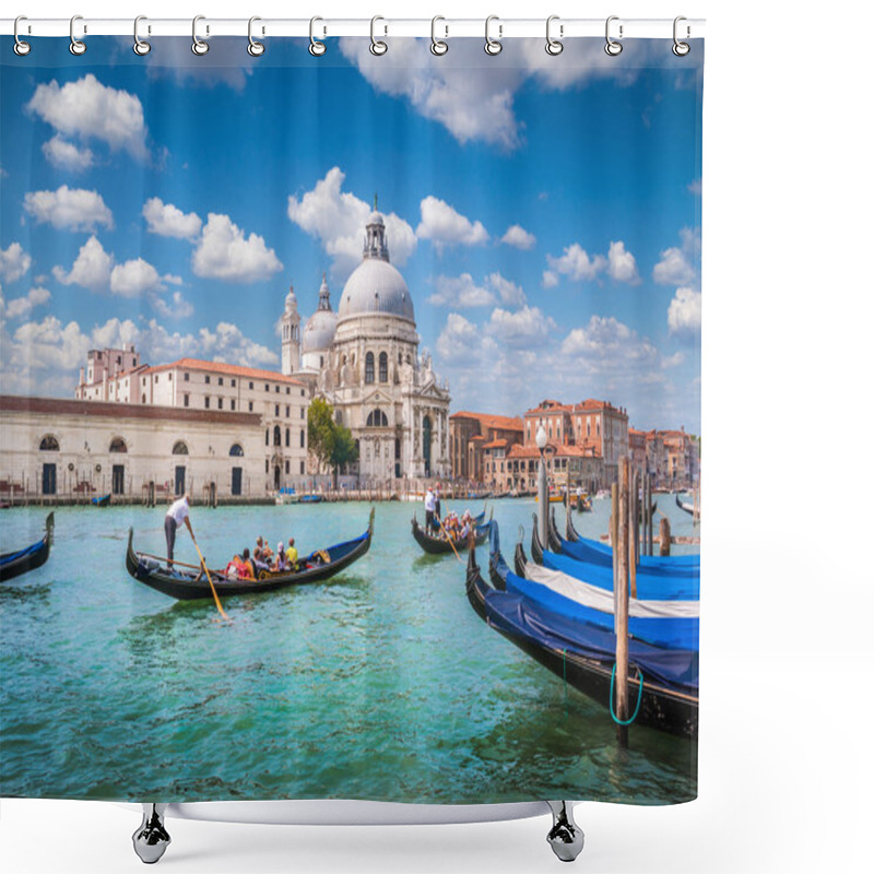 Personality  Gondolas On Canal Grande With Basilica Di Santa Maria Della Salute, Venice, Italy Shower Curtains