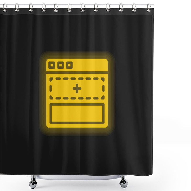 Personality  Add Yellow Glowing Neon Icon Shower Curtains