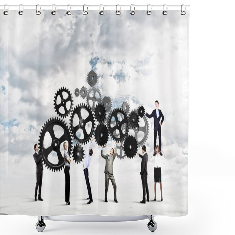 Personality  Teamwork Concept Shower Curtains