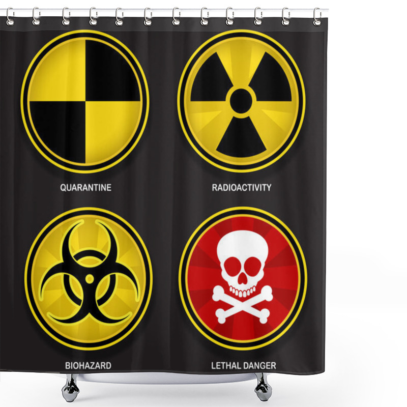 Personality  Hazard Symbols & Signs Shower Curtains