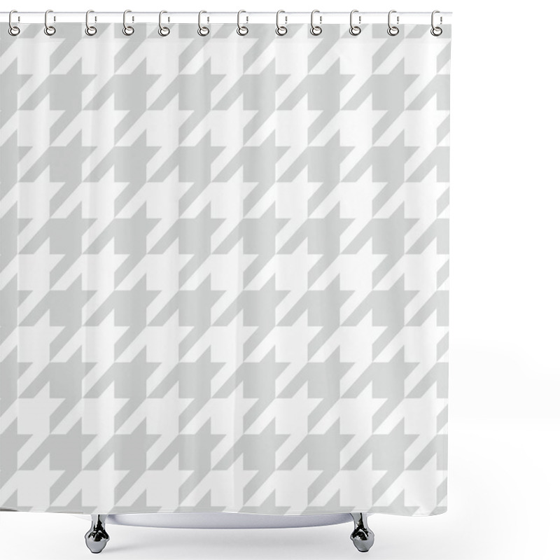 Personality  Houndstooth Vector Seamless And White Pattern. Traditional Scottish Plaid Fabric Collection For Website Background Or Desktop Wallpaper. Shower Curtains